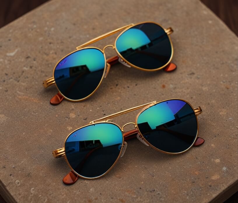 Geometric Aviator Sunglasses